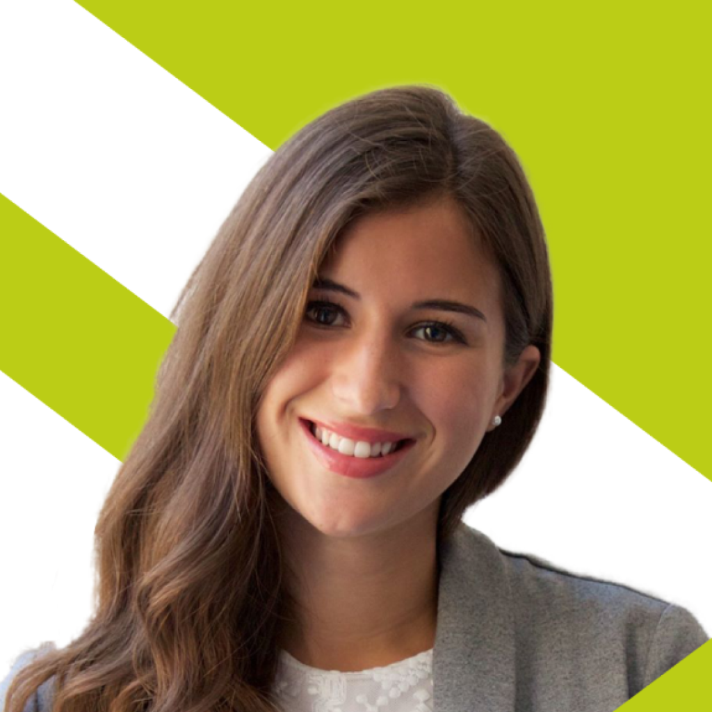 Ève Gagné, Marketing and Communications Manager at RDEE Canada, smiling, wearing a grey jacket on top of a white shirt.
