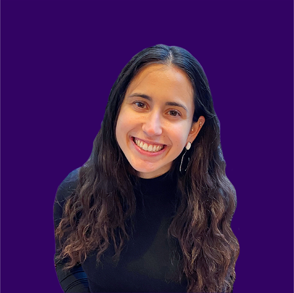 Kayla Meirinho, Digital Marketing Coordinator at B4brand, wearing a black sweater and smiling.